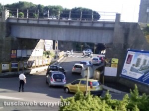 Viterbo - Intervento dei vigili del fuoco al sottopassaggio tra via Capocci e via della Ferrovia