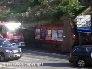 Viterbo - Intervento dei vigili del fuoco al sottopassaggio tra via Capocci e via della Ferrovia