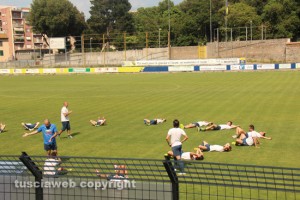 L'allenamento della Viterbese in vista della sfida con il Taranto