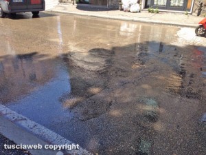 Viterbo - Piazzale Gramsci pieno d'acqua