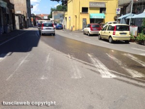 Viterbo - Piazzale Gramsci pieno d'acqua