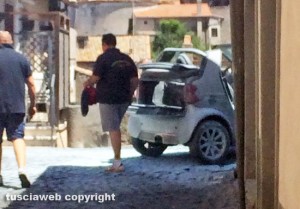 Viterbo - Complesso san Carlo - Macchina in fiamme