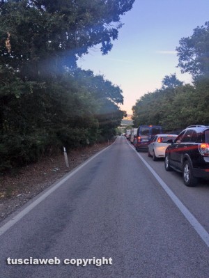 Monte Romano - L'incidente sull'Aurelia Bis - La fila di auto