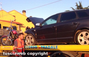 Monte Romano - L'incidente sull'Aurelia Bis - L'Audi A4