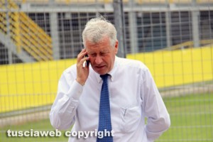 Viterbo - Il sindaco Michelini  allo stadio Rocchi