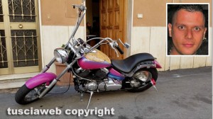 La Yamaha Dragstar 650 Tt di Valentino Galantuomo prima dell'incidente