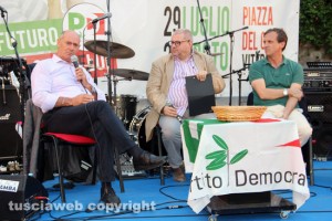 Viterbo - Festa dell'Unità - L'incontro con il presidente della provincia di Viterbo, Mauro Mazzola, il presidente della provincia di Rieti, Giuseppe Rinaldi, e il segretario del Pd Andrea Egidi