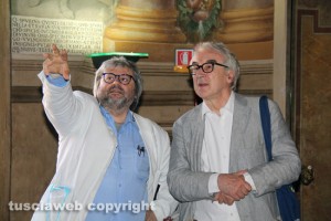 Viterbo - Giulio Giorello alla sala Regia con Carlo Galeotti
