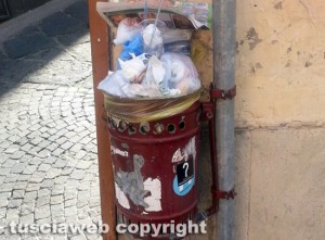 Viterbo - Rifiuti in via Cairoli