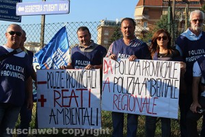 Polizia provinciale - La protesta all'Unitus