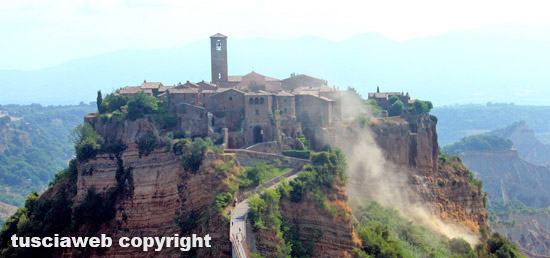 Una frana a Civita di Bagnoregio