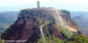 Una frana a Civita di Bagnoregio