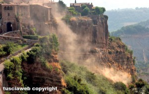 Una frana a Civita di Bagnoregio