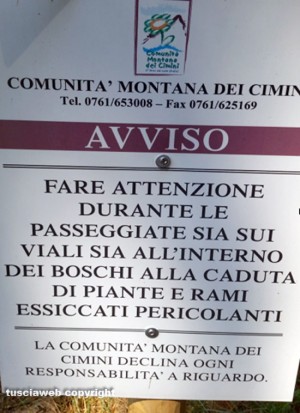 L'avviso della Comunità montana dei Cimini