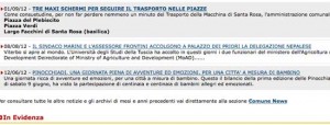 L'home page del sito internet del comune di Viterbo