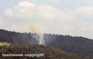 Bosco in fiamme sul lago di Bolsena