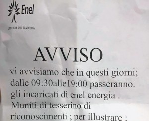 Il volantino fatto circolare nelle case