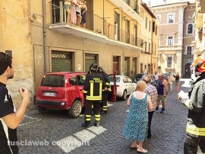 Porta Romana - Vigili del fuoco sul posto