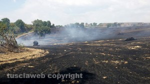 Viterbo - L'incendio sulla Tuscanese