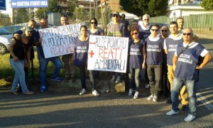 La protesta della polizia provinciale di Viterbo 
