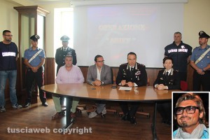 La conferenza stampa per l'operazione Sbiff - Nel riquadro: Matteo Leporatti