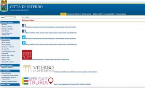 L'home page del sito comunale come appare adesso