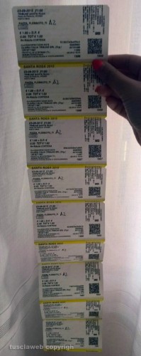 Santa Rosa 2015 - 9 biglietti pagati 37 euro ciascuno - Clicca sulla foto per ingrandir