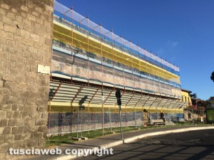 Viterbo - Lavori alle mura a porta della Verità