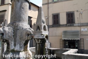 Viterbo - Fontana grande deturpata