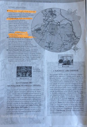 La brochure di VisitLazio che colloca Bolsena e Acquapendente in provincia di Roma