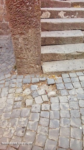 Viterbo - Selciato sconnesso a piazza del Teatro