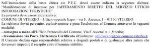 Comune - L'avviso con l'indirizzo Pec sbagliato