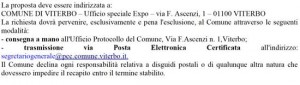 Comune - L'avviso con l'indirizzo Pec sbagliato
