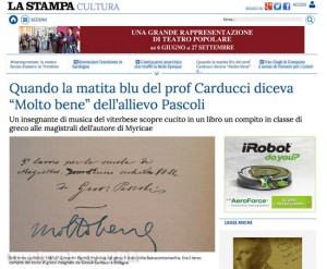 L'articolo del quotidiano La Stampa