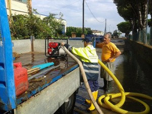 Tarquinia - Allagamenti - I volontari dell’Aeopc al lavoro