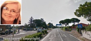 Falciata sulle strisce - Il luogo dell'incidente sulla Cassia