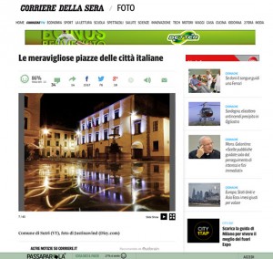 Piazza del comune di Sutri sul Corriere della Sera
