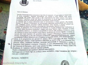 Bomarzo - La lettera del comune inviata ai genitori dei bambini - Clicca sull'immagine per ingrandire