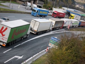 Camion al passo del Brennero