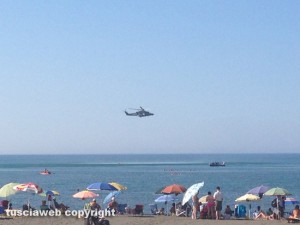 Montalto Marina - Elicottero per il salvataggio in mare