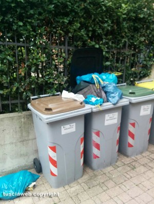 Viterbo - Secchioni della differenziata in via Tarconte