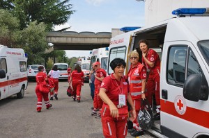 La Croce rossa durante Santa Rosa
