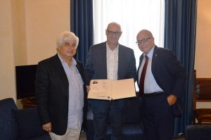 Tarquinia - Il presidente Centini, il sindaco Mazzola e l'archeolo Torelli