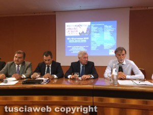 Viterbo - Il ministro Graziano Delrio, col sindaco Leonardo Michelini, Pasqualino Monti ed Enrico Panunzi
