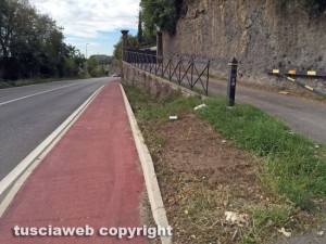Viterbo - La pista ciclabile in strada Bagni
