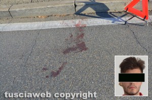 Viterbo - Il luogo dell'aggressione e nel riquadro Sabato Louis Francesco Battaglia accusato dell'assassinio