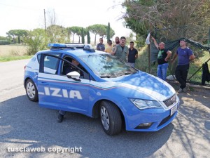 Viterbo - La polizia alla cava sulla Tuscanese