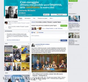 Il profilo Facebook dei sindaco Michelini