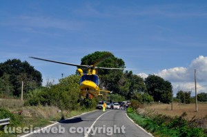Civita Castellana - Incidente sulla Flaminia - L'elisoccorso