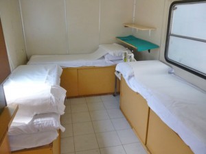 La sala donazioni dell'emoteca mobile 